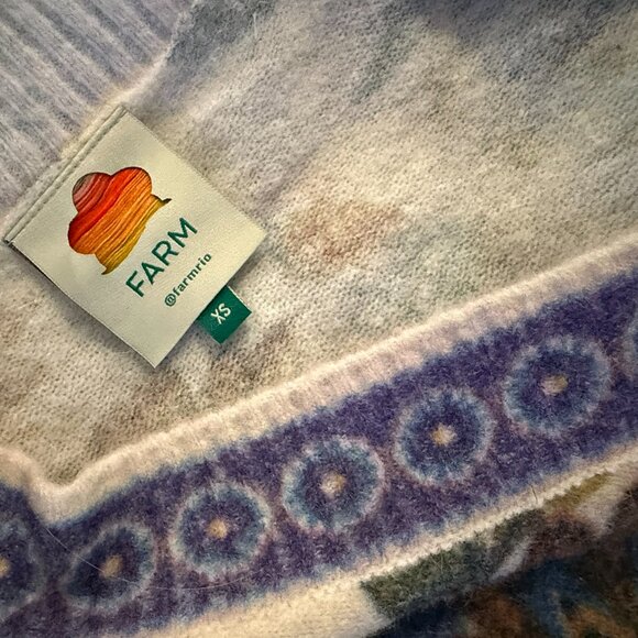 Farm Rio Wool cream Ainika Maxi Floral Knit Cardigan Sweater Size XS NWOT - Picture 9 of 9